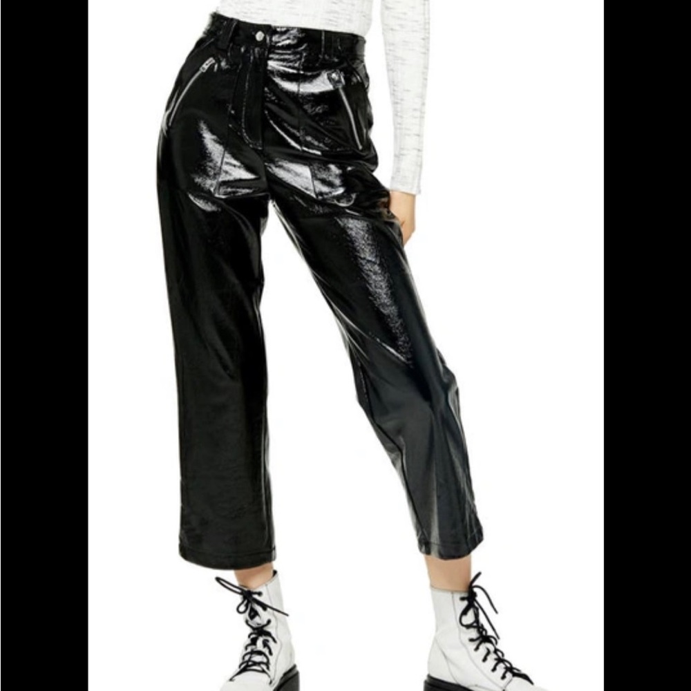 Topshop vinyl pants SOLD OUT RARE size US 6 UK 12 black